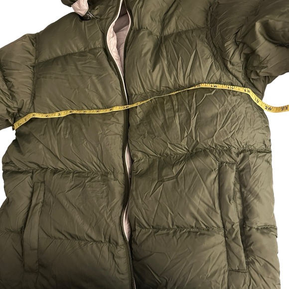 Land’s End goose feather down coat jacket, reversible kids size medium, 10/12 - Picture 4 of 15